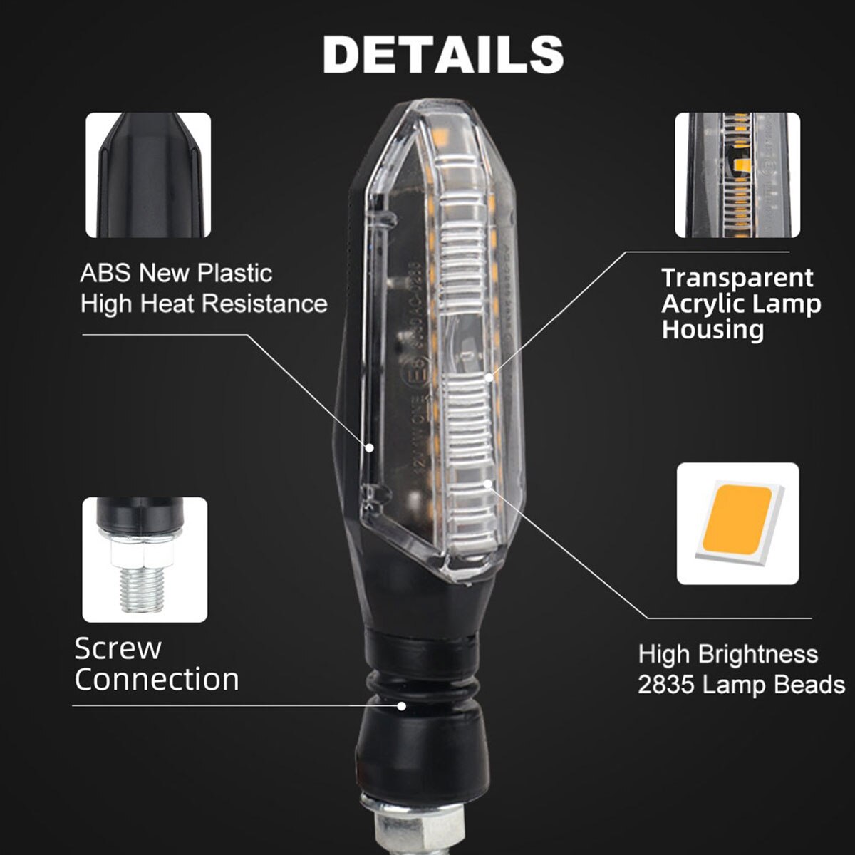 2pcs Motorcycle LED Turn Signa - Sos Light Strobe recension och pris