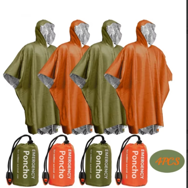 Portable Emergency Poncho 4‑Pi - Survival Blanket Reflective recension och pris